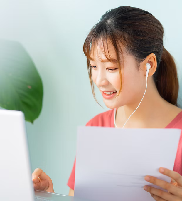 Remote professional wearing a headset